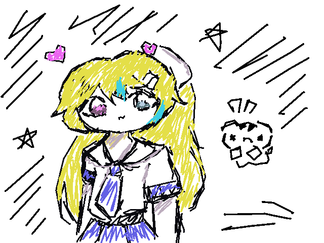 Shake Art Deluxe artwork 1 - Created with PS1 vertex jitter effects Shake Art Deluxe PS1 retro art creation example 1 - vertex jitter drawing